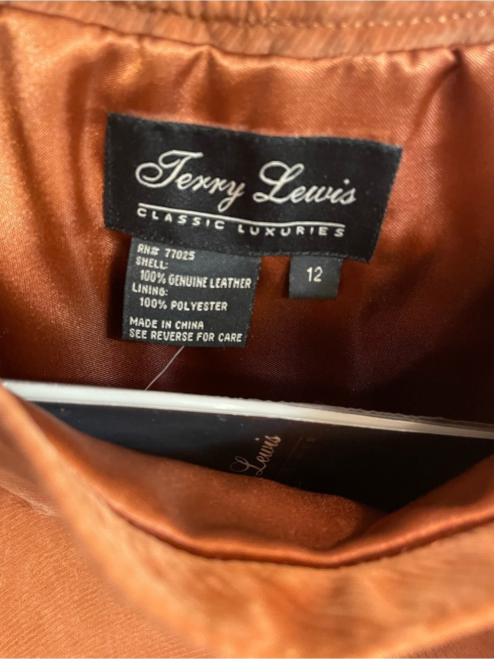 NWT Vintage Terry Lewis 100% Leather Rust Maxi Skirt Size 12 - Picture 9 of 11